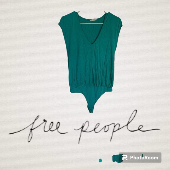 Free People  Great Condition body suit Sz M Teal very stretchy - Picture 1 of 14